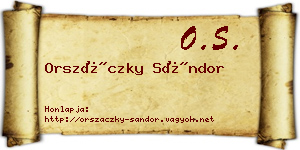 Orszáczky Sándor névjegykártya