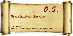 Orszáczky Sándor névjegykártya