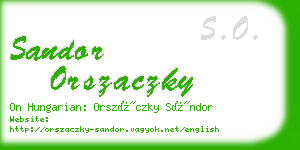 sandor orszaczky business card